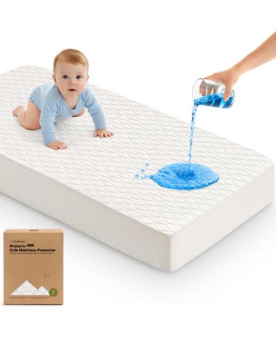 Защитная наматрацная накладка KeaBabies Protect+ Waterproof Crib Mattress Protector Cover, Mavy Quilted Cotton Baby Mattress Topper, Toddler Crib Sheet