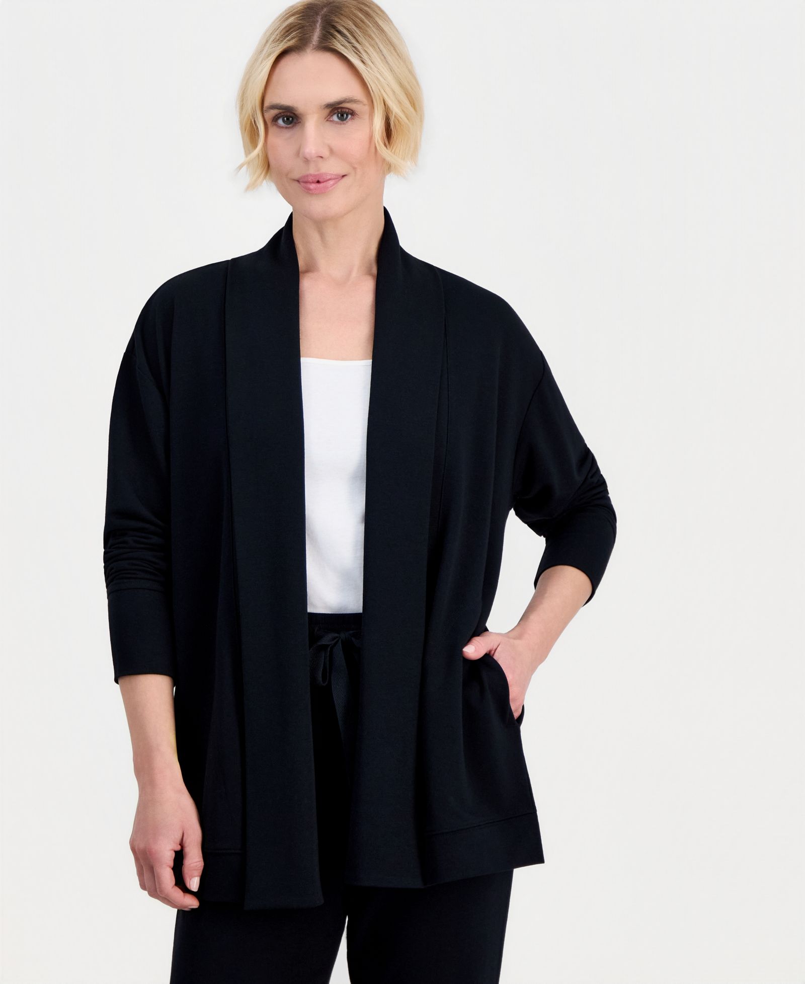 Style & Co Petite LuxLounge French Terry Fleece Cardigan, Macy's Exclusive