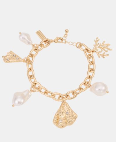I.N.C. International Concepts Pavé & Imitation Pearl Sealife Charm Bracelet, Macy's Exclusive