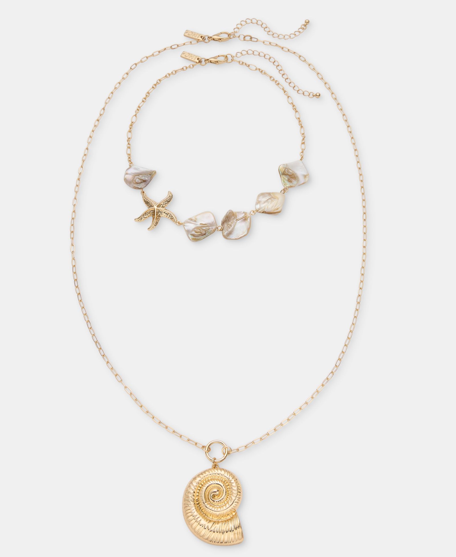 I.N.C. International Concepts 2-Pc. Set Shell Collar & Pendant Necklaces, Macy's Exclusive