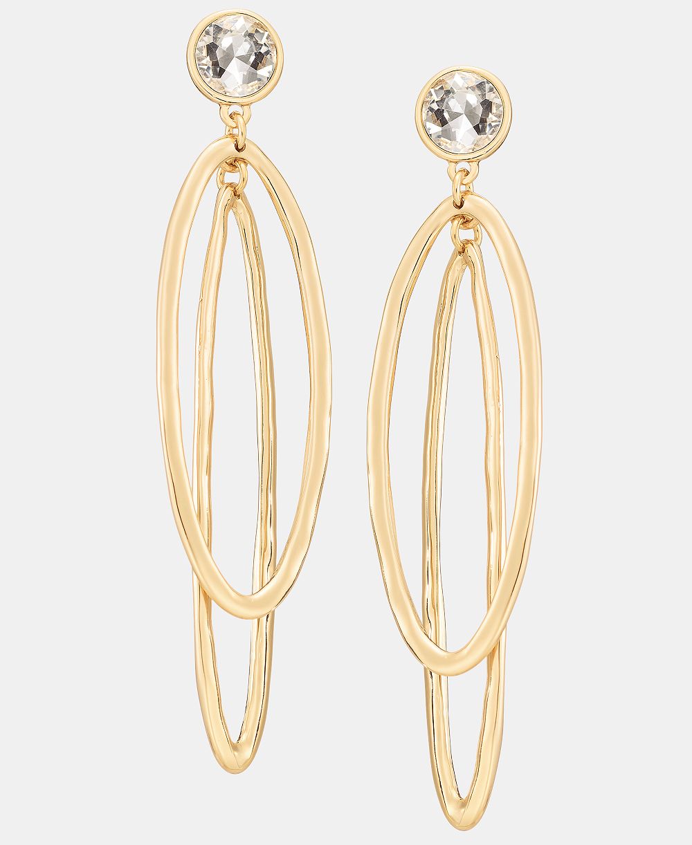 Серьги I.N.C. International Concepts Crystal Double Oval