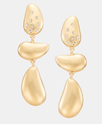 Серьги I.N.C. International Concepts Pavé Tear-Shape Triple Drop