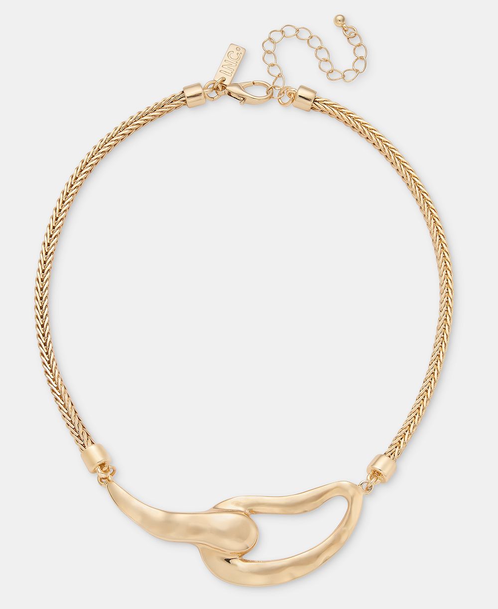 I.N.C. International Concepts Textured Link Collar Necklace, 16" + 3" extender, Macy's Exclusive