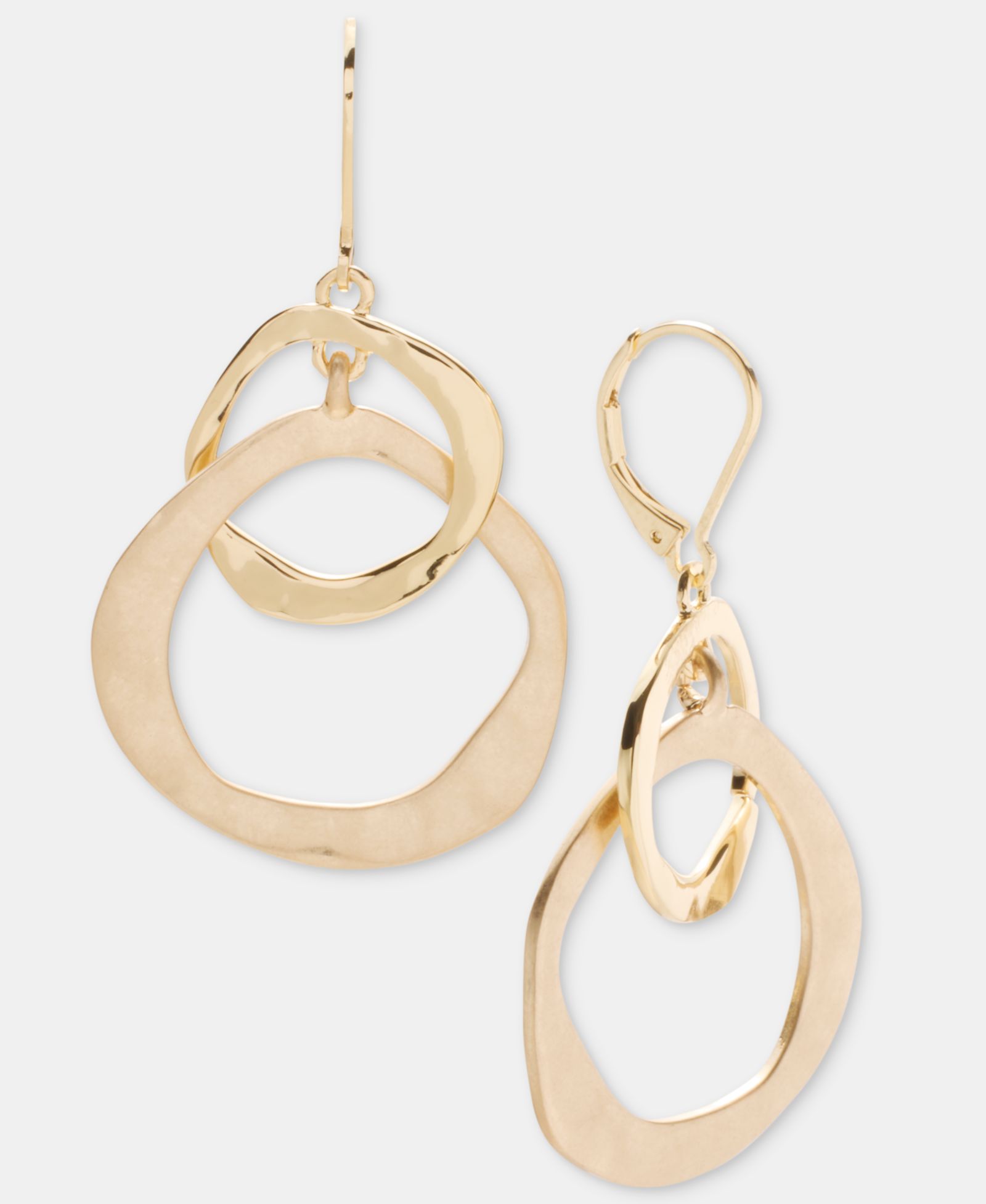Style & Co Золотистые серьги-подвески Double Circle