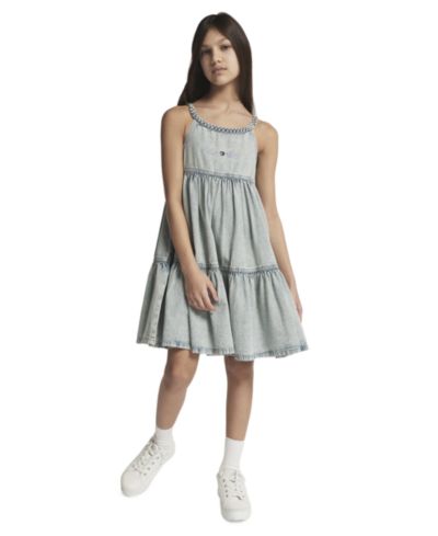 Tommy Hilfiger Детское джинсовое платье с отделкой из шнура, 7-16