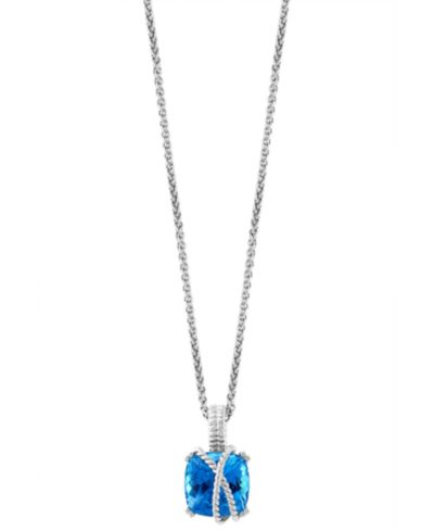 EFFY Collection Blue Topaz (6 ct. t.w.) Pendant Necklace in Sterling Silver