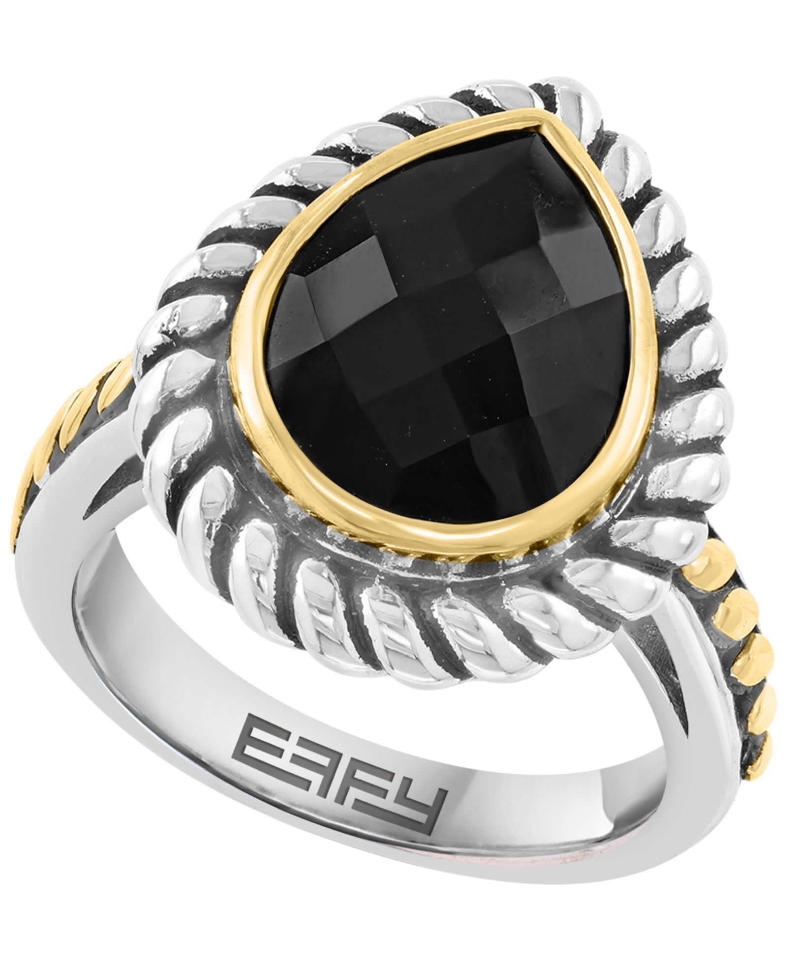 Кольцо EFFY Collection Onyx Sterling Silver 18k Yellow Gold