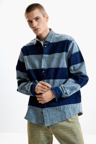 Мужская джинсовая рубашка Desigual Striped denim