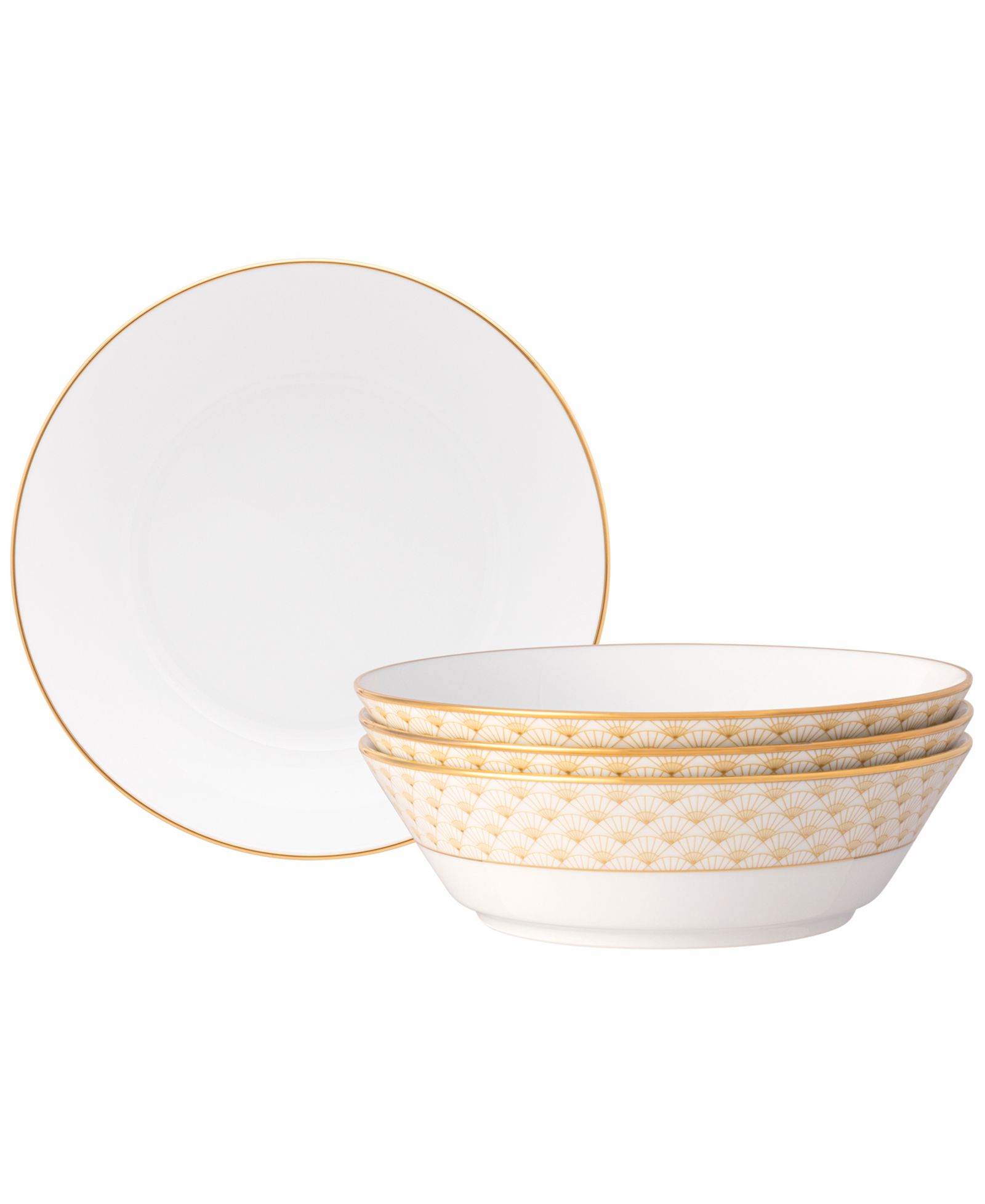 Noritake Trocadero Gold Soup Bowls, Set of 4
