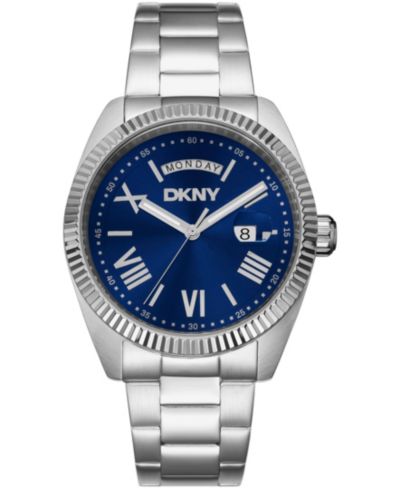 Мужские часы DKNY Day Date Blue Dial Stainless Steel Bracelet 41mm