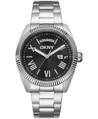 DKNY Мужские часы Day Date Black Dial Stainless Steel Bracelet, 41mm