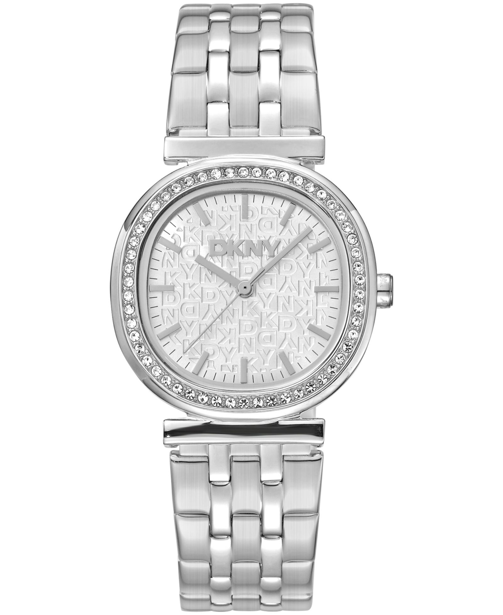 Женские часы DKNY Silver Dial Crystal Bezel Stainless Steel Bracelet 30mm