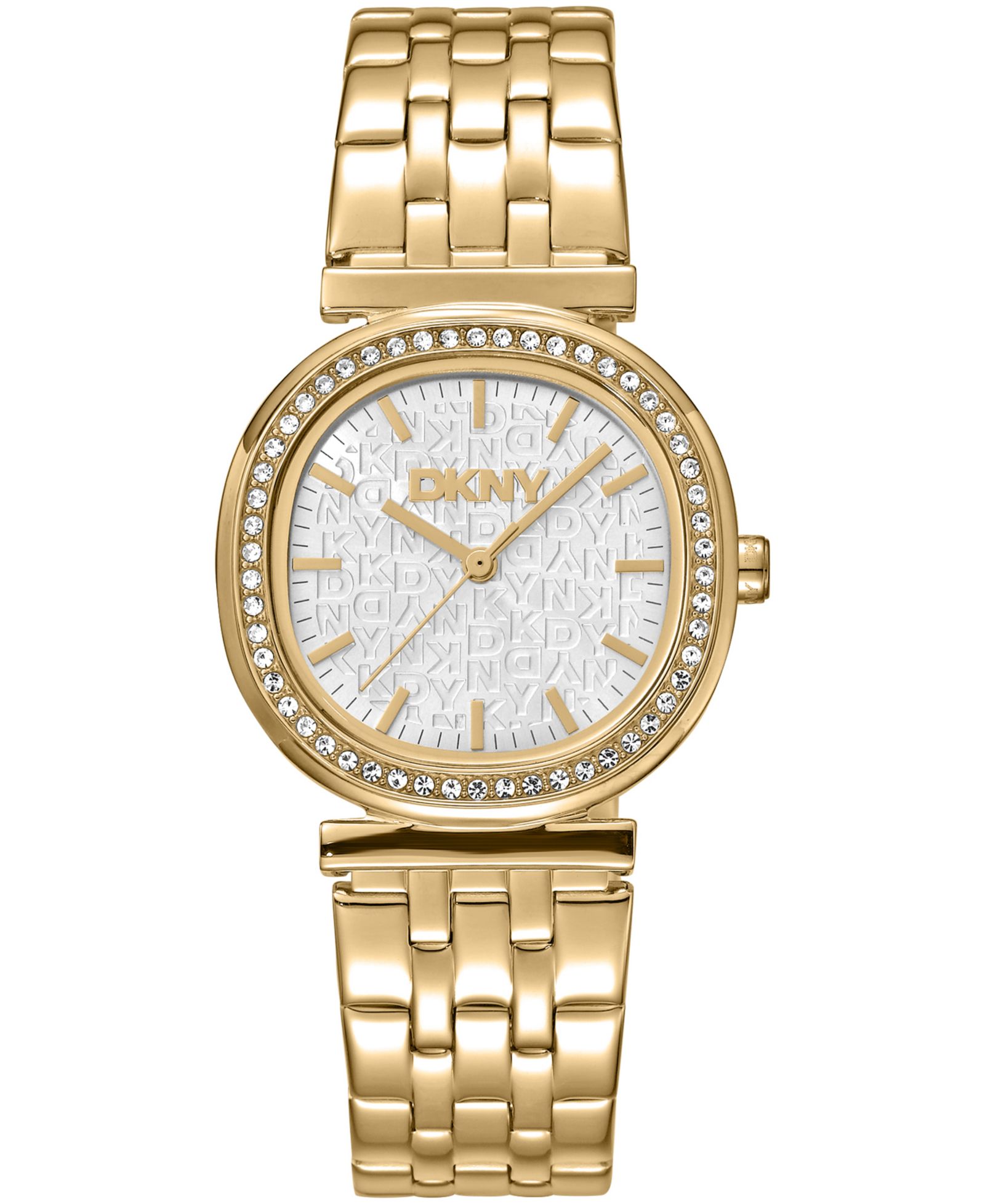 DKNY Женские часы с серебристым циферблатом и золотистым браслетом из нержавеющей стали, 30mm