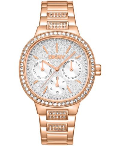 DKNY Женские наручные часы с красным золотом и кристаллами, 36mm