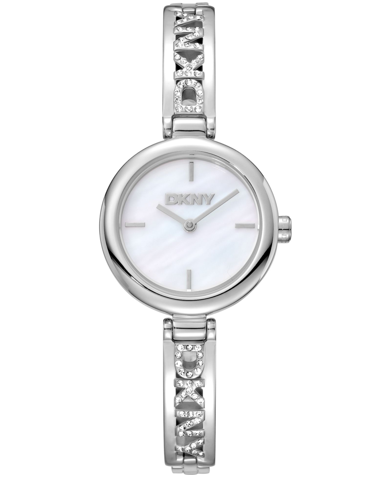 DKNY Женские часы с белым циферблатом и браслетом из нержавеющей стали, 26mm