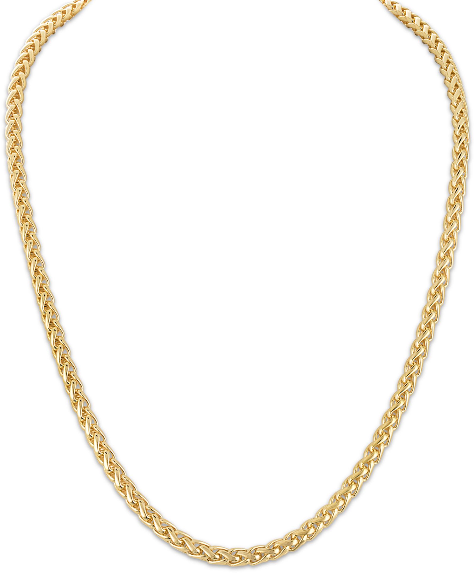 Esquire Men's Jewelry ожерелье Wheat Link Chain в золоте 14k Gold-Plated Sterling Silver
