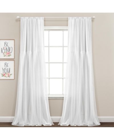 Lush Decor Tulle Skirt Solid Light Filtering Window Curtain Panels Pair - Curtains for Bedroom - Cute Curtains - Nursery Decor