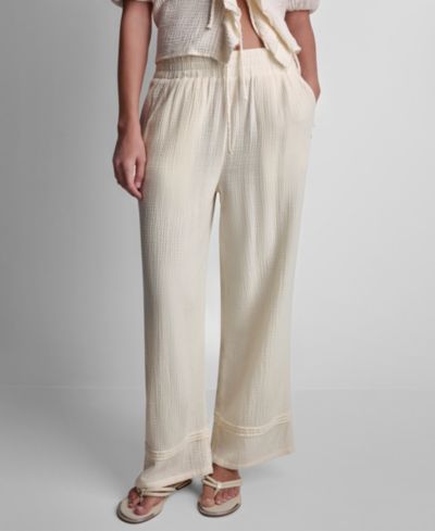 Брюки DKNY Jeans Petite Gauze Straight-Leg Pull-On