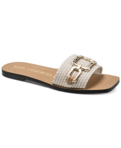 KARL LAGERFELD PARIS Women's Marzella Slide Flat Sandals