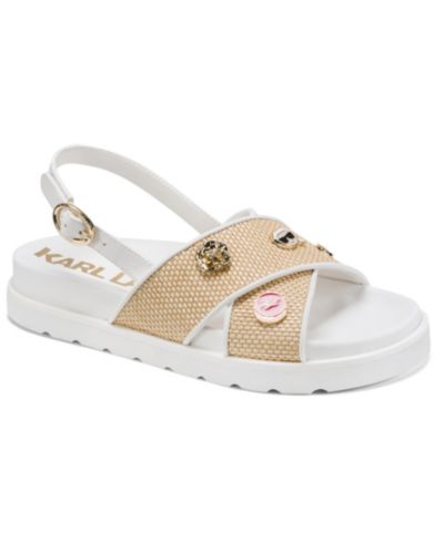KARL LAGERFELD PARIS Women's Harlan Round Toe X Band Sandals