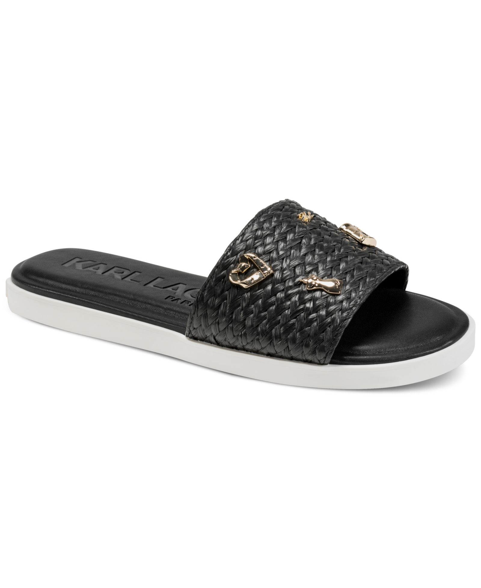 KARL LAGERFELD PARIS Women's Carenza Atelier Slide Flat Sandals