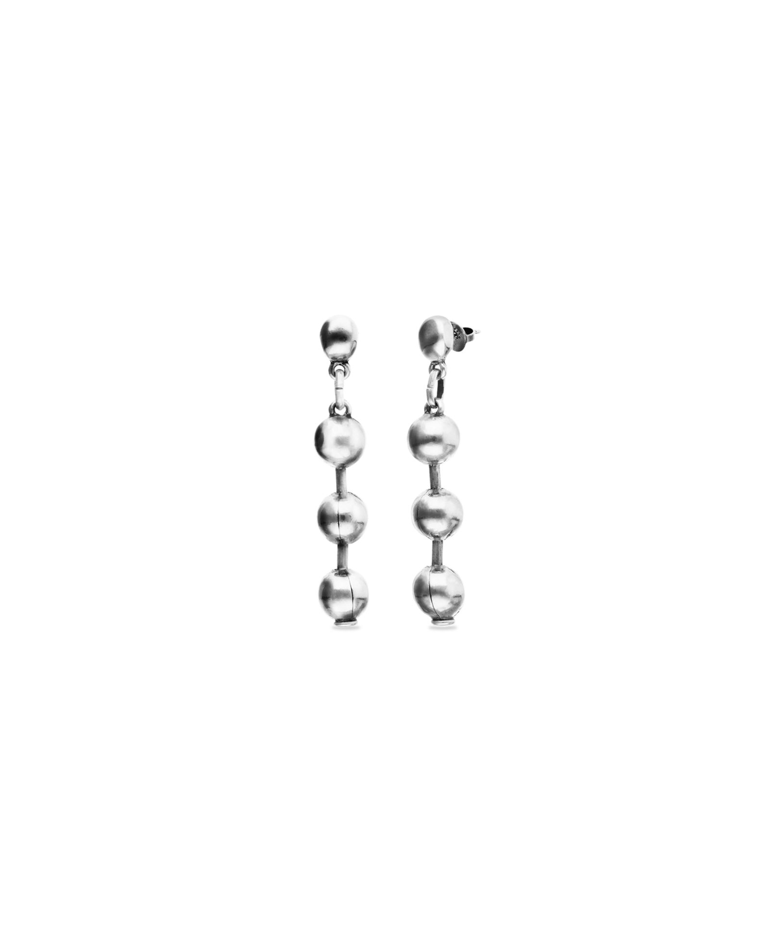 Unode50 Sterling Silver Plated Balls Long Earring