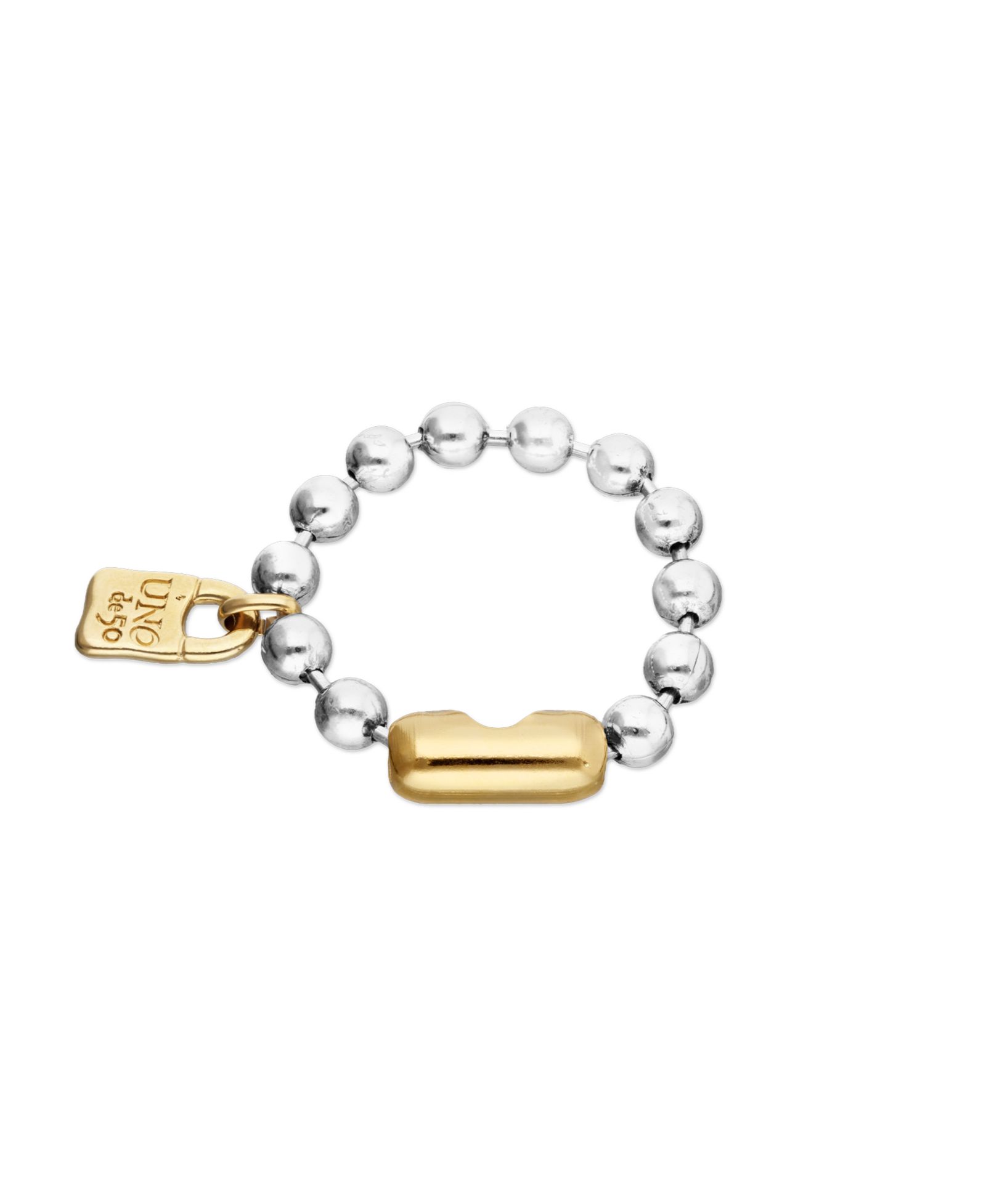 Unode50 Браслет Ball Sterling Silver Plated с застежкой и замком в 18K Gold