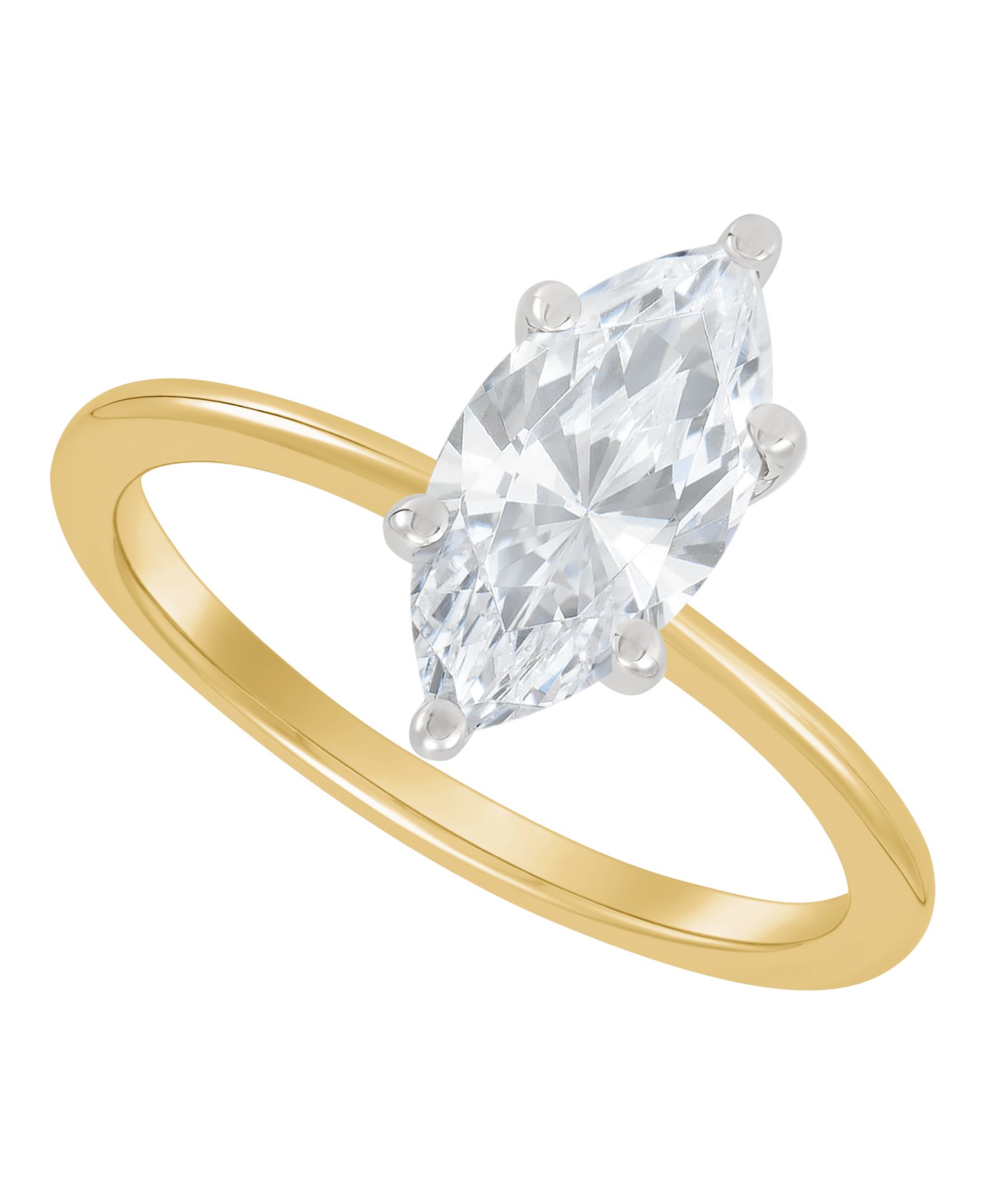 Macy's помолвочное кольцо с выращенным бриллиантом Solitaire, 14k White Gold
