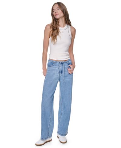 DKNY Jeans Women's Mid-Rise Flowy Relaxed Straight Jeans
