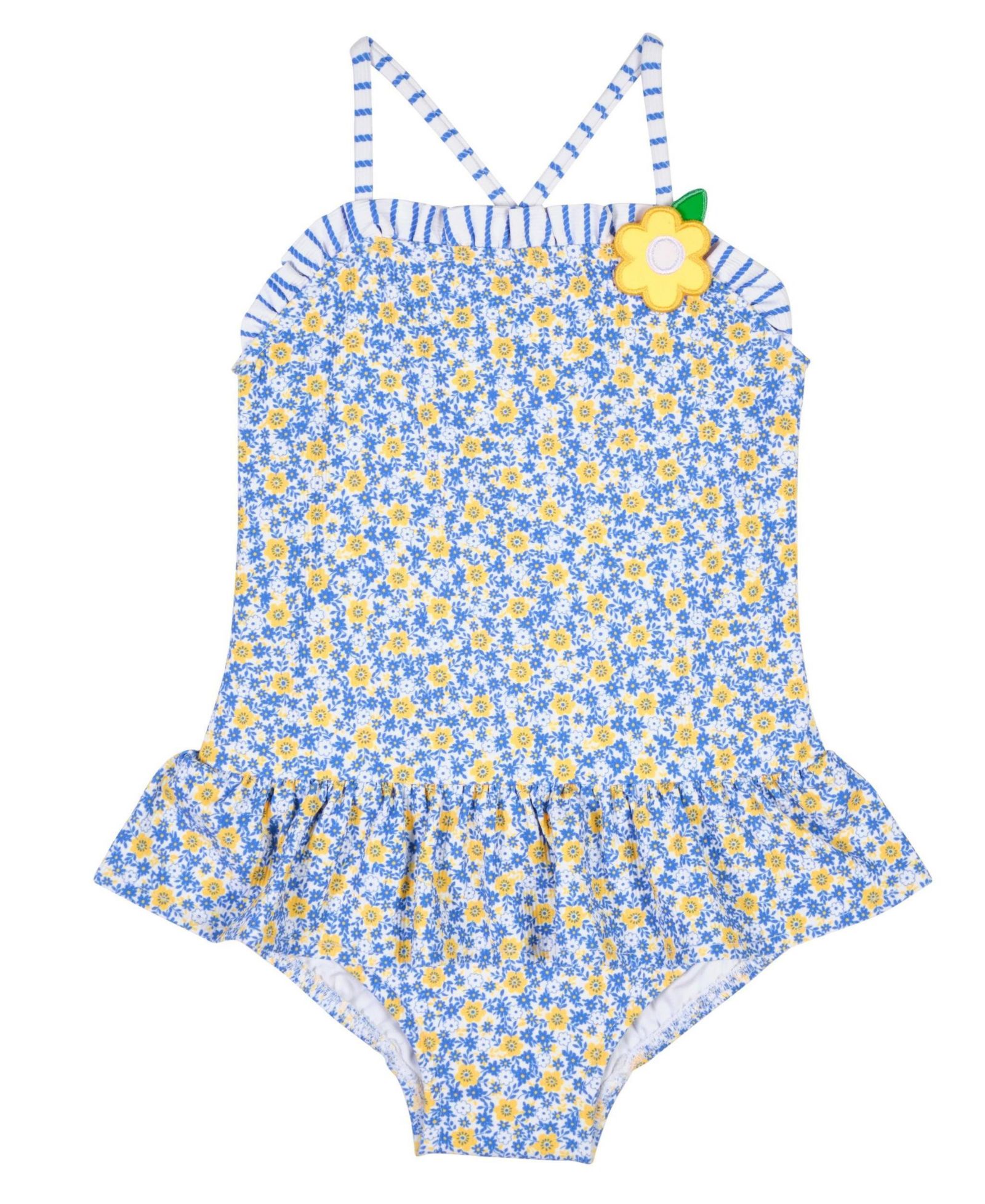 Florence Eiseman Big Girls Floral Skirted Swimsuit with Flower