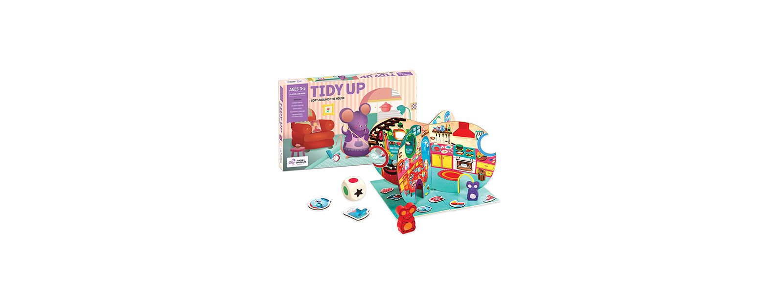 Совместная настольная игра Chalk & Chuckles Tidy Up на сопоставление цветов для детей от 3 лет