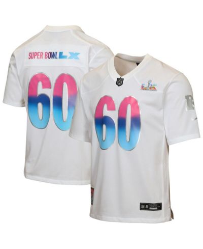 Nike Big Boys and Girls White Super Bowl LX Game Jersey
