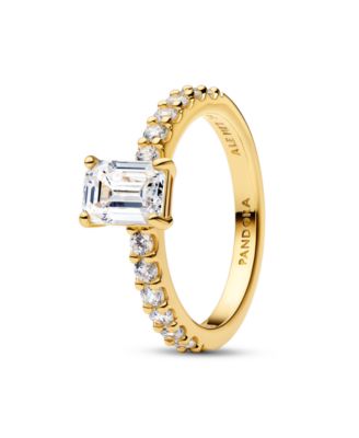 Pandora Rectangular Sparkling Halo Ring