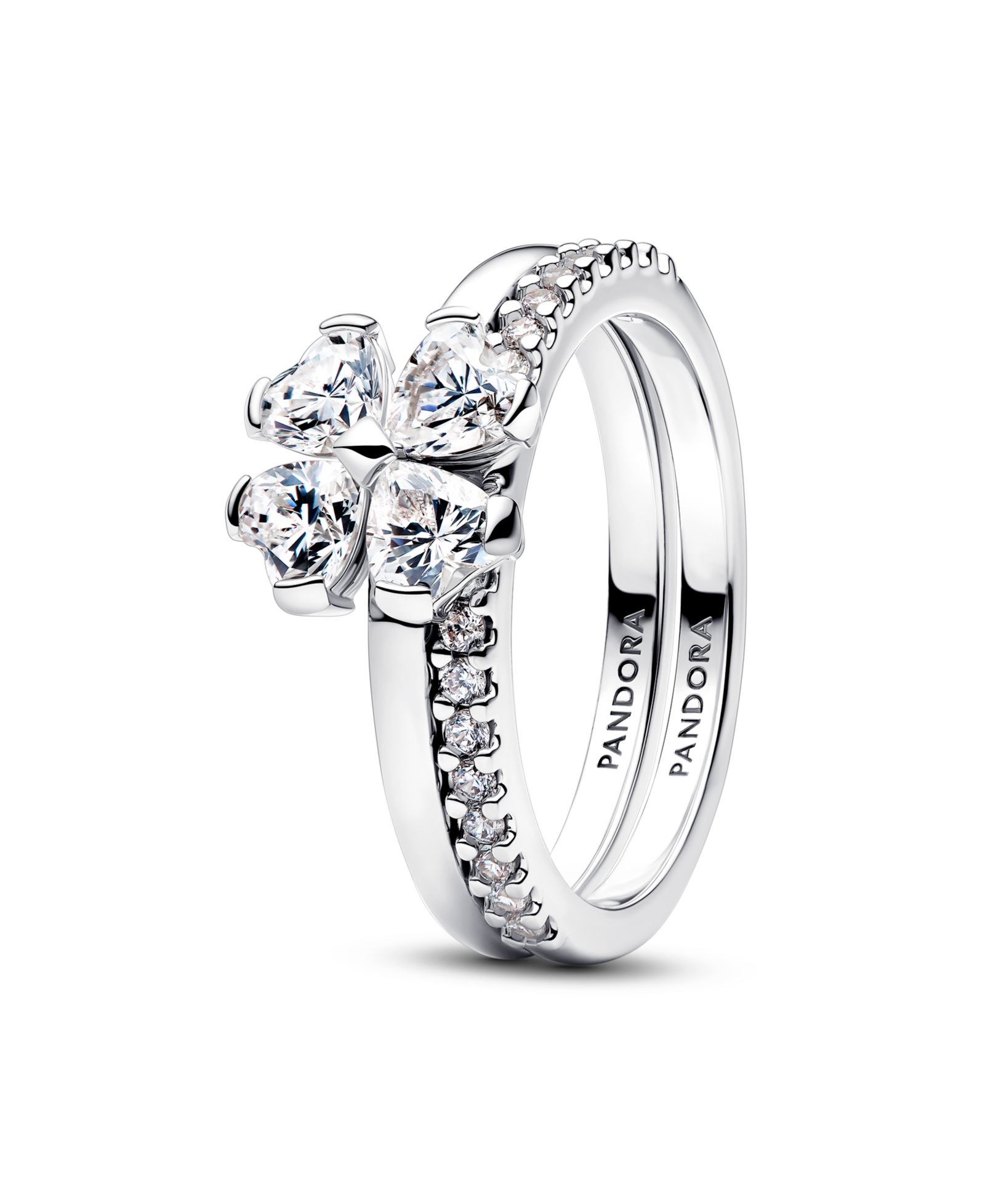 Pandora кольцо Sparkling Lucky Clover Splittable