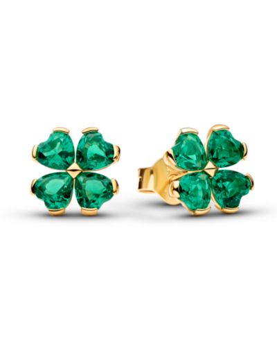 Pandora Green Lucky Clover серьги-гвоздики с зеленым клевером