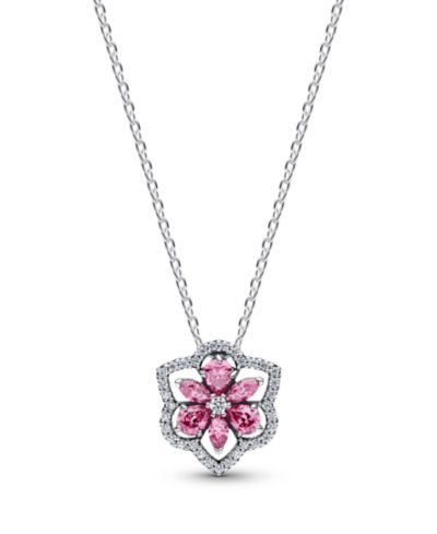 Подвеска-ожерелье Pandora Herbarium Sparkling Pink Flower