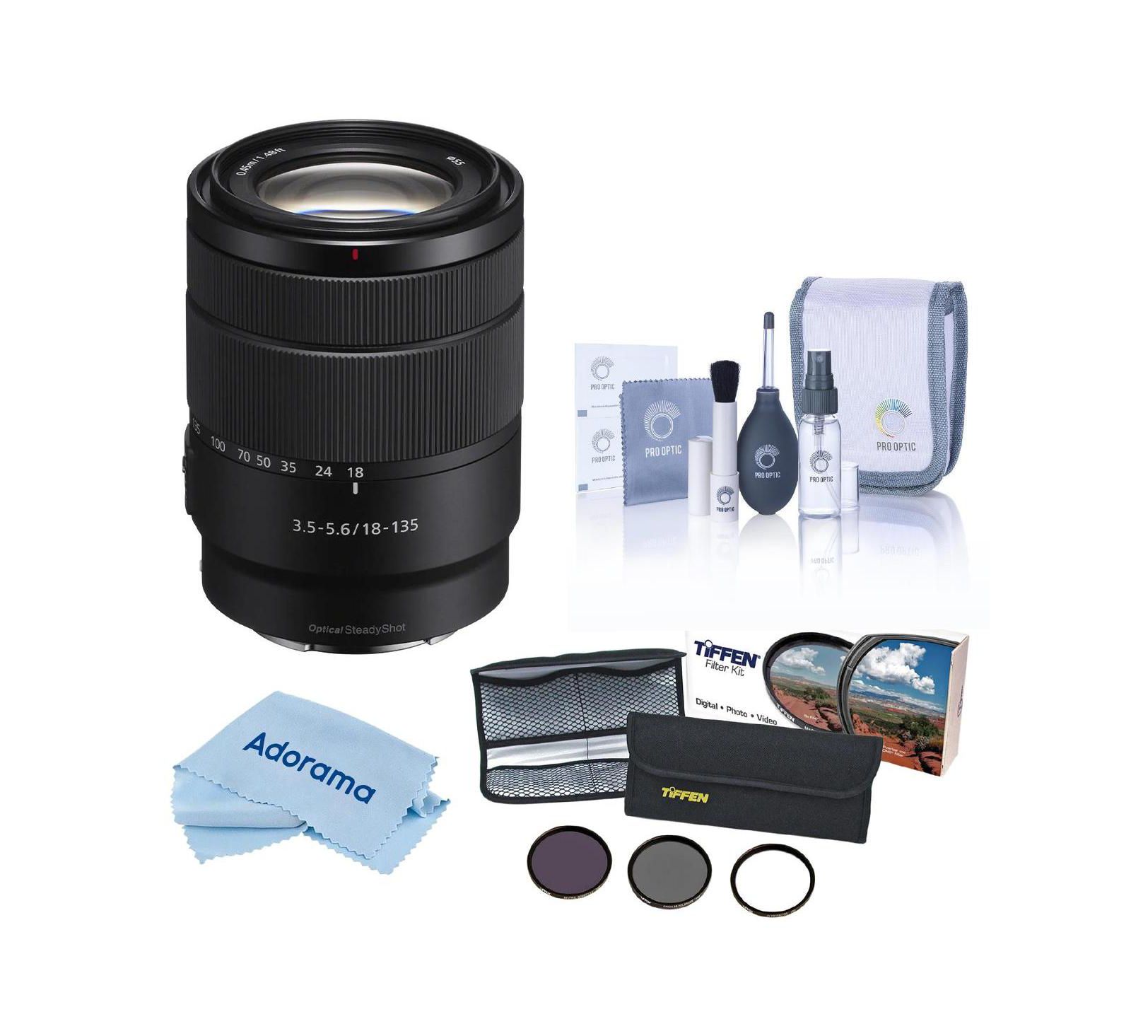 Sony E 18-135mm f/3.5-5.6 OSS Lens, with 55mm Filter Kit
