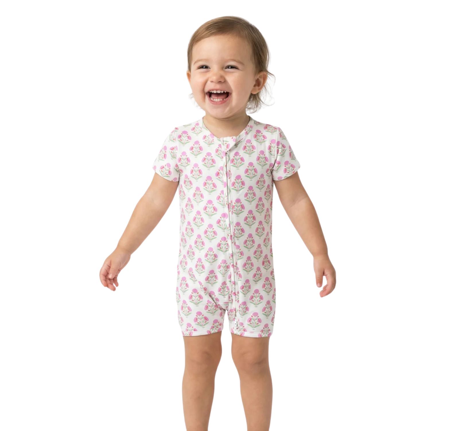 Motette Baby Girls Pink Posy Bamboo Sleeper