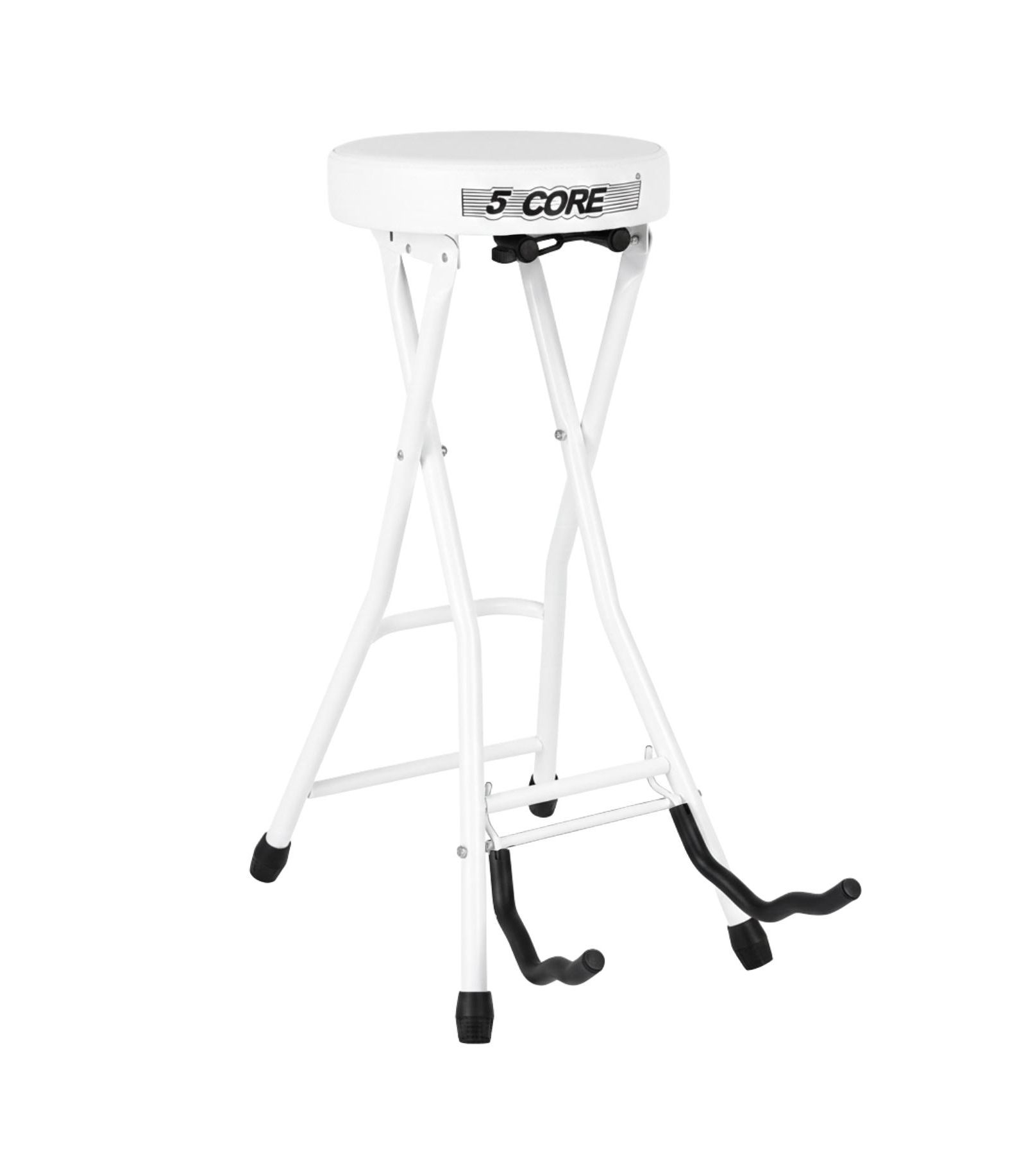 5 Core Guitar Stool 3.15" Padded Chair Foldable Heavy Duty Music Seat Built in Foot Rest Guitar Stand