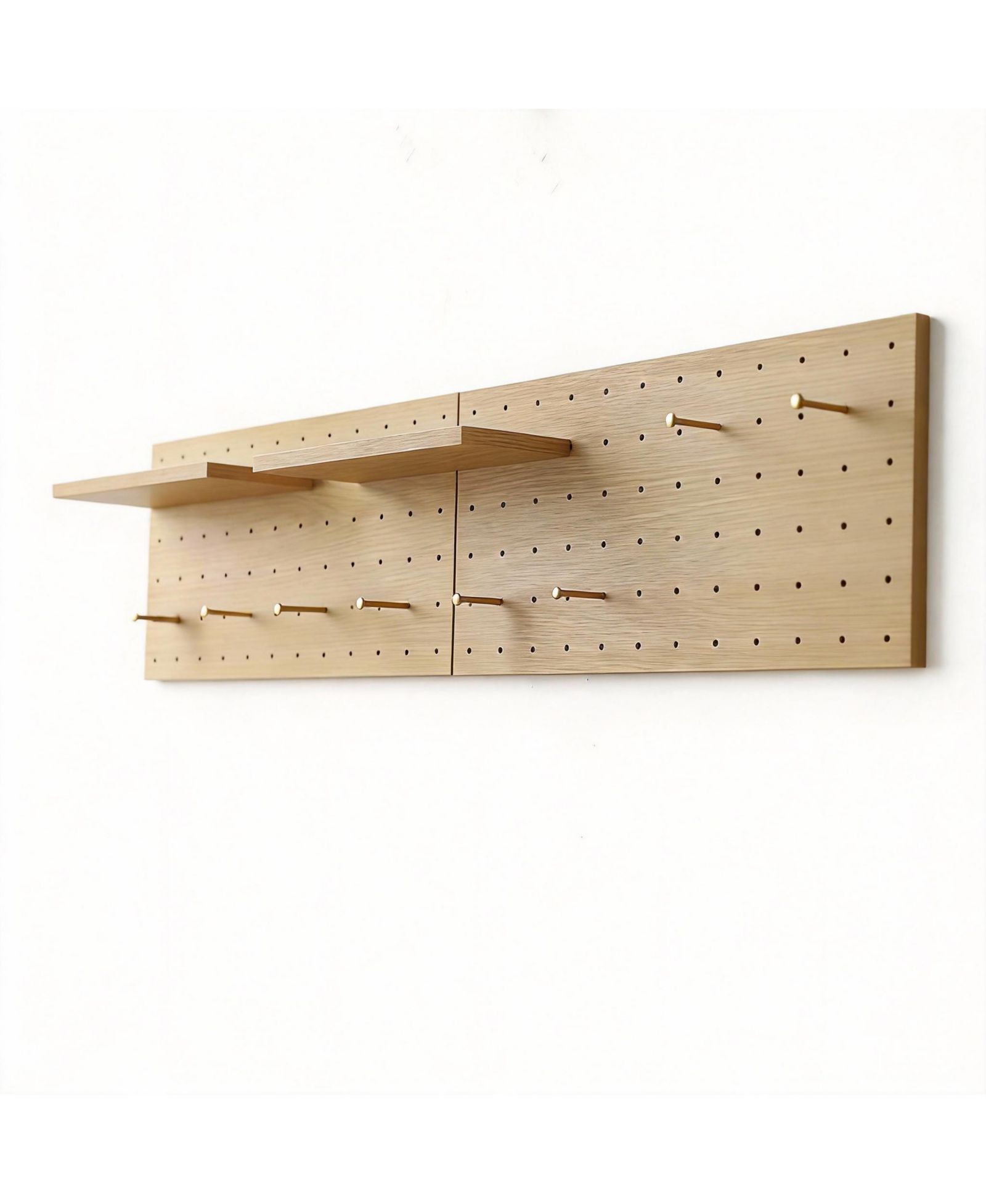 Yigii Wooden Pegboard Set for Creative Storage with Walnut Finish
