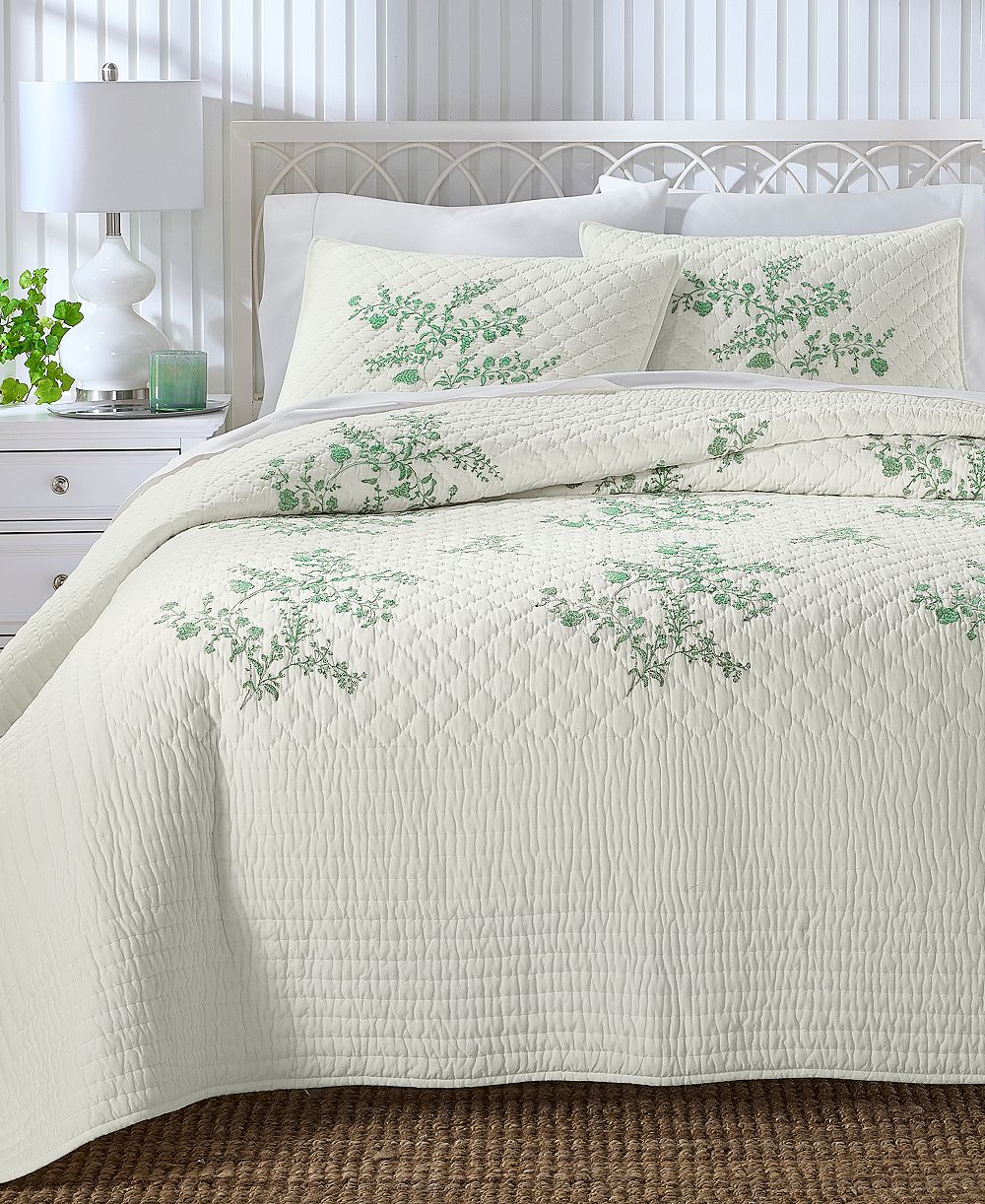 Комплект стеганого одеяла Charter Club Eden Embroidered, Full/Queen