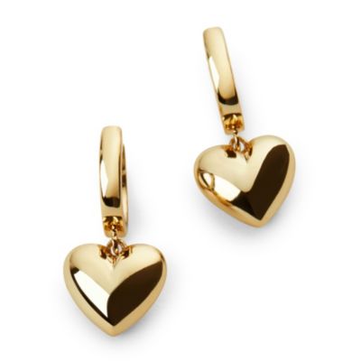 Серьги-кольца Ana Luisa Jessica с подвесками в форме сердца, позолоченные 14K