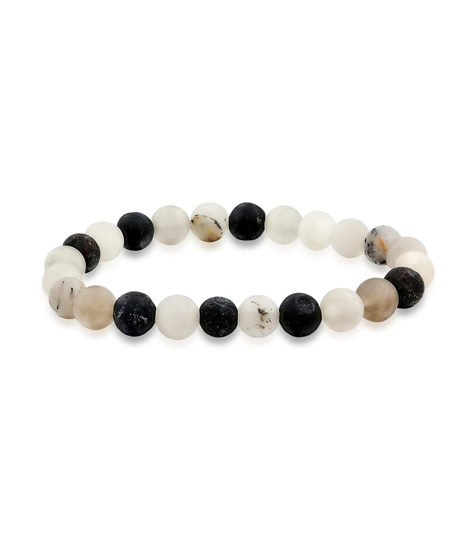 Браслет Bling Jewelry Grey Quartz Gemstone 8MM Bead растягивающийся