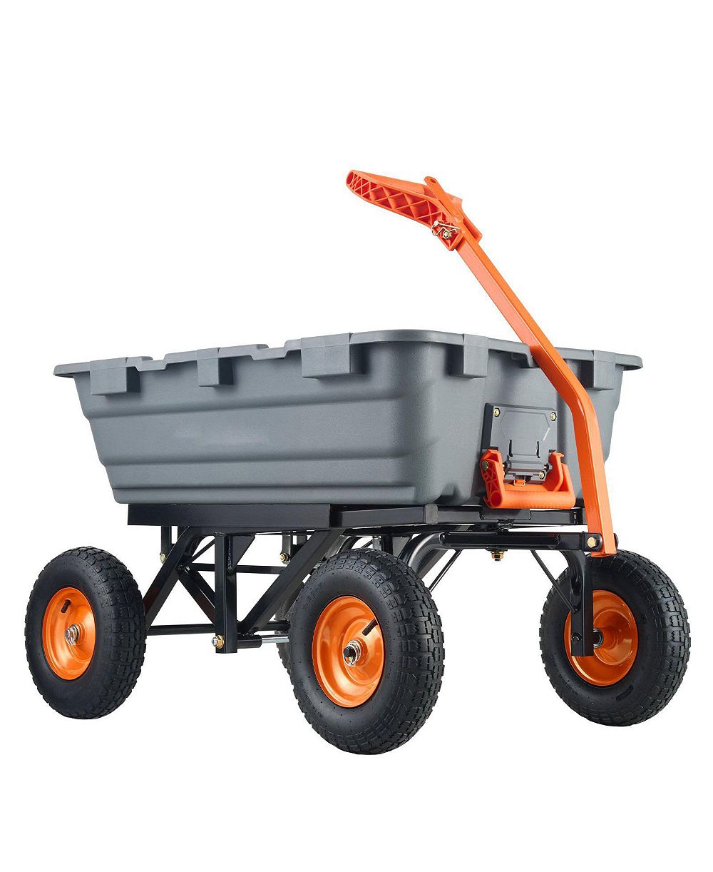 SUGIFT Heavy-Duty Dump Cart with 1500 lbs Capacity & Large Wheels