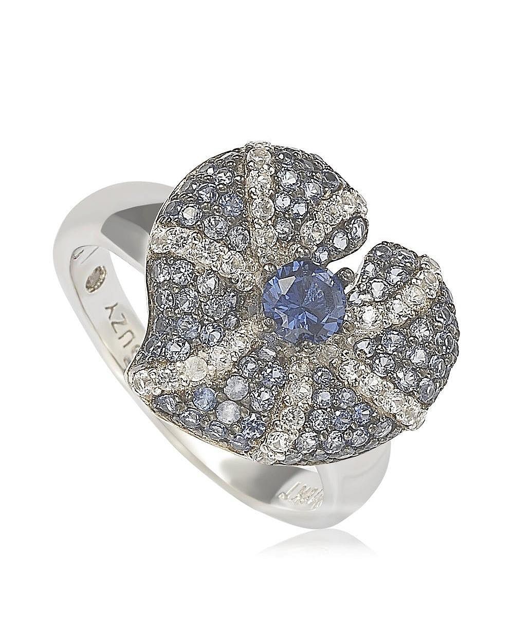 Suzy Levian New York Sapphire Heart Leaf Ring