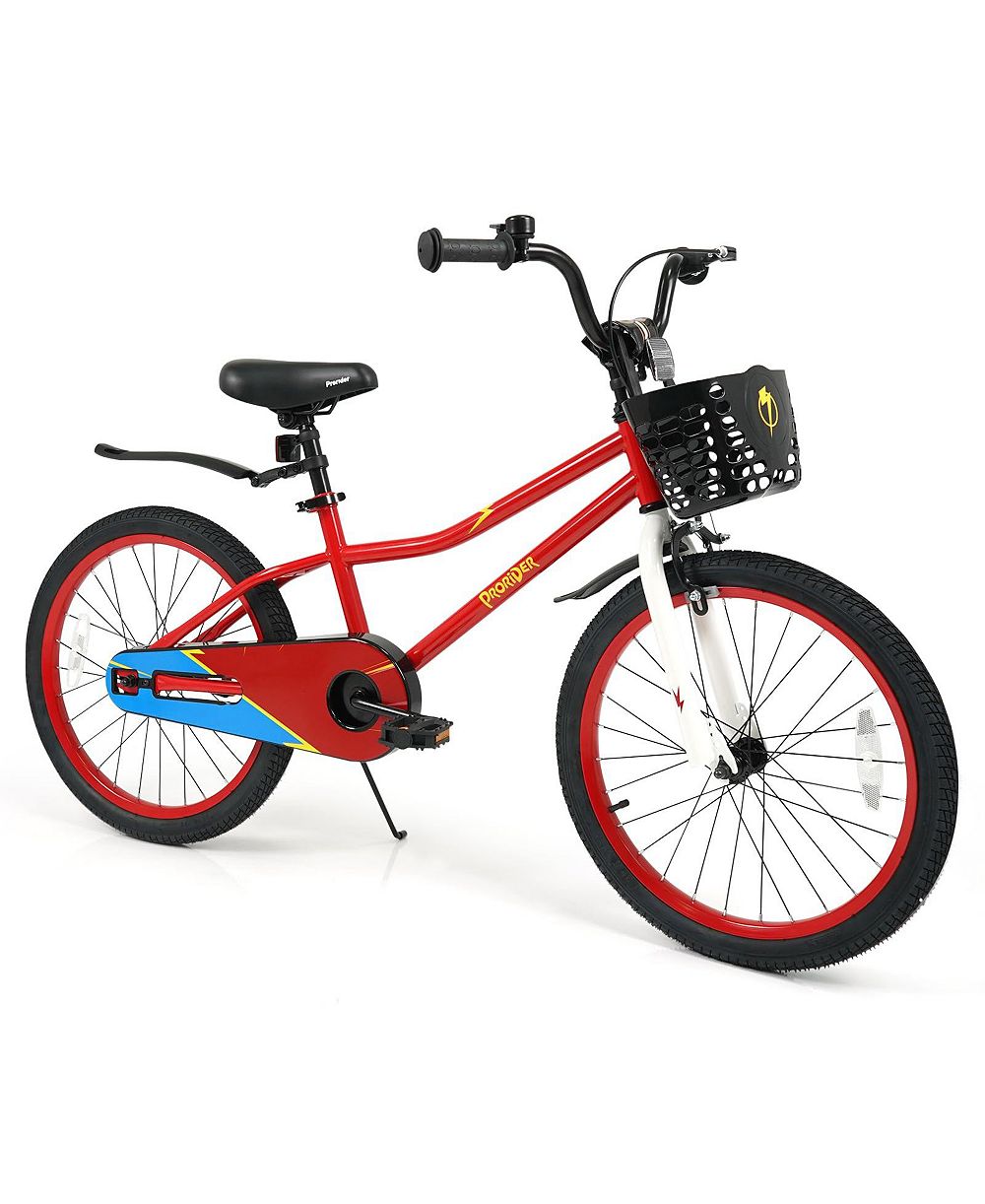 Mecale 20 Inch Adjustable Kids Bike with Coaster Brake and Storage Basket, Ages 8+