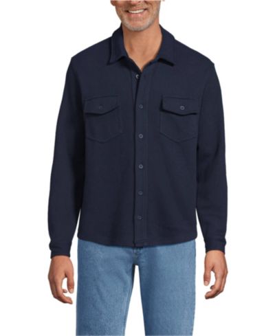 Мужская рубашка Lands' End Long Sleeve Bedford Button Through Utility Overshirt