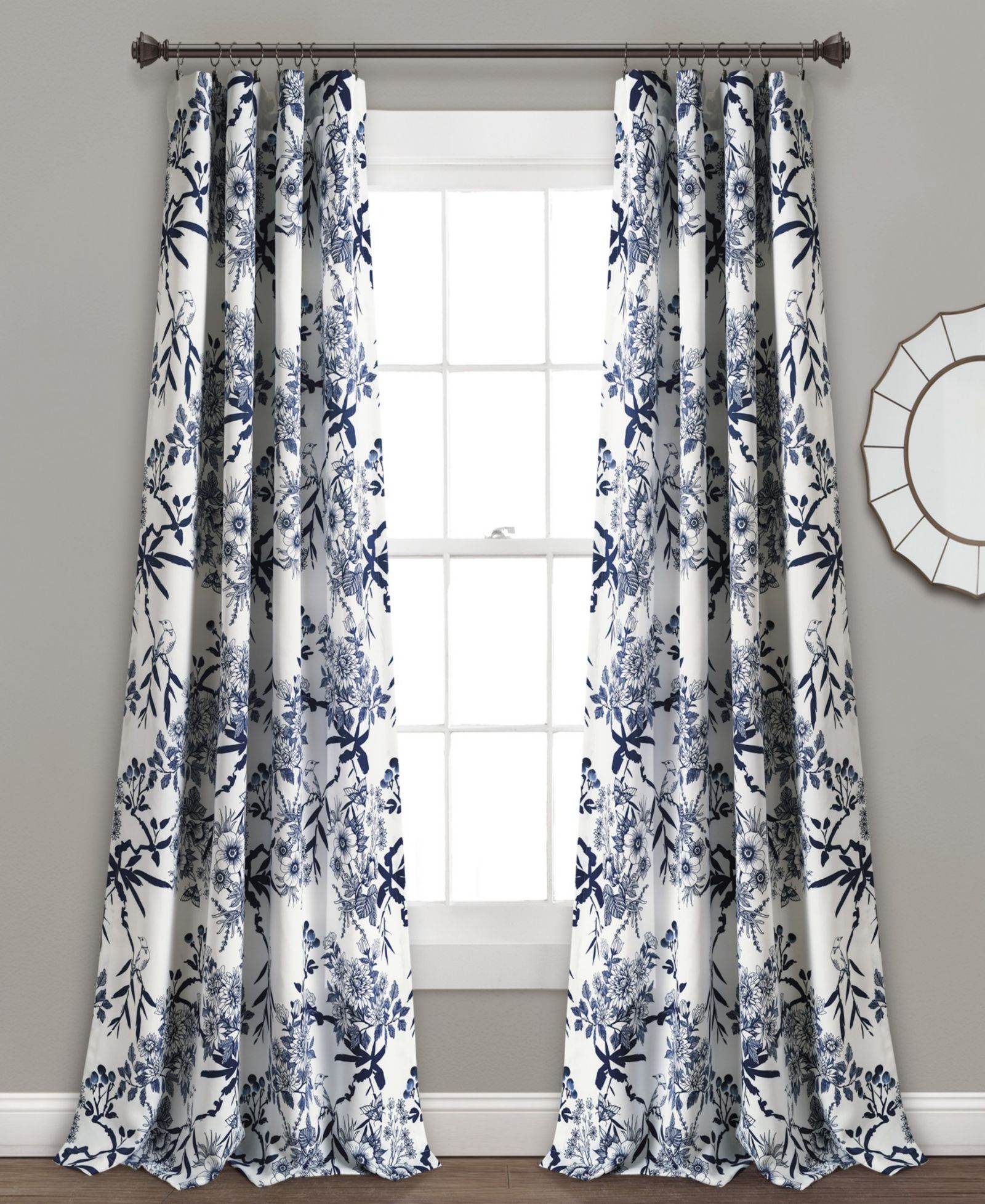 Lush Decor Botanical Garden Light Filtering Window Curtain Panels, Pair 52"W x 95"L