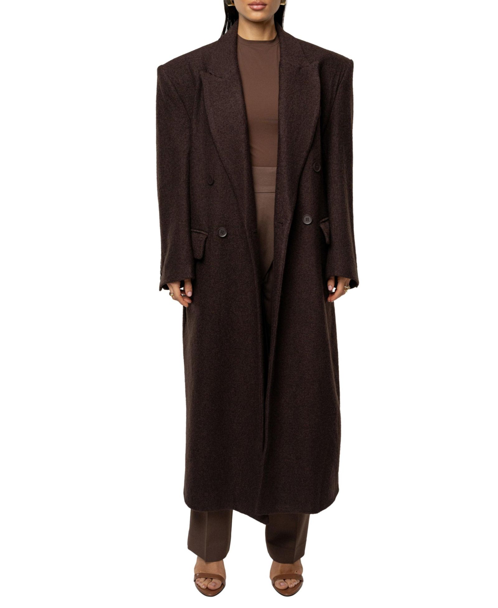 JLUXLABEL Women's Oversize Double-Breasted Coat
