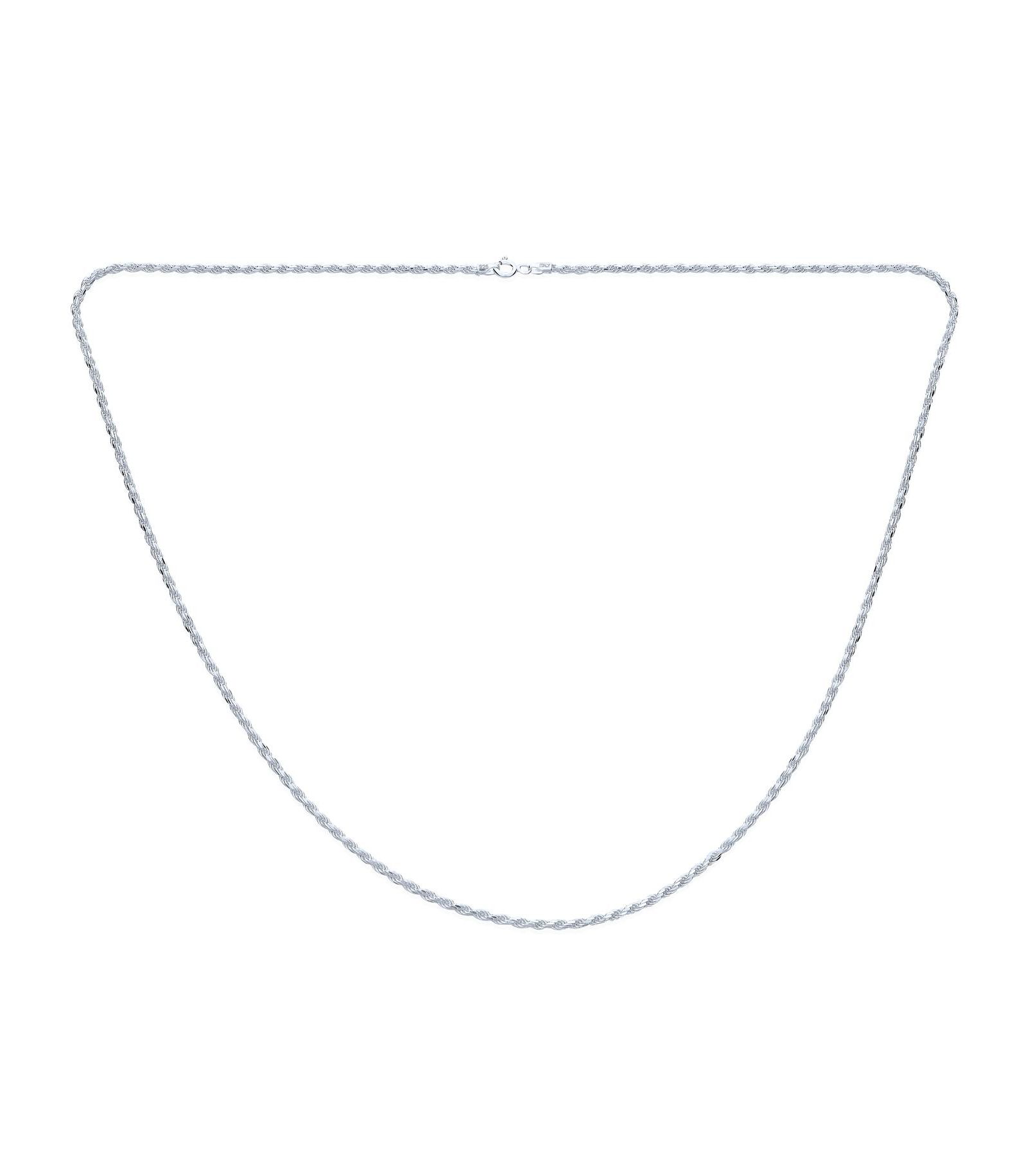 Bling Jewelry Silver Cable Rope Chain Necklace